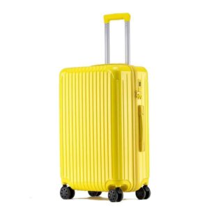 Yellow hard shell luggage